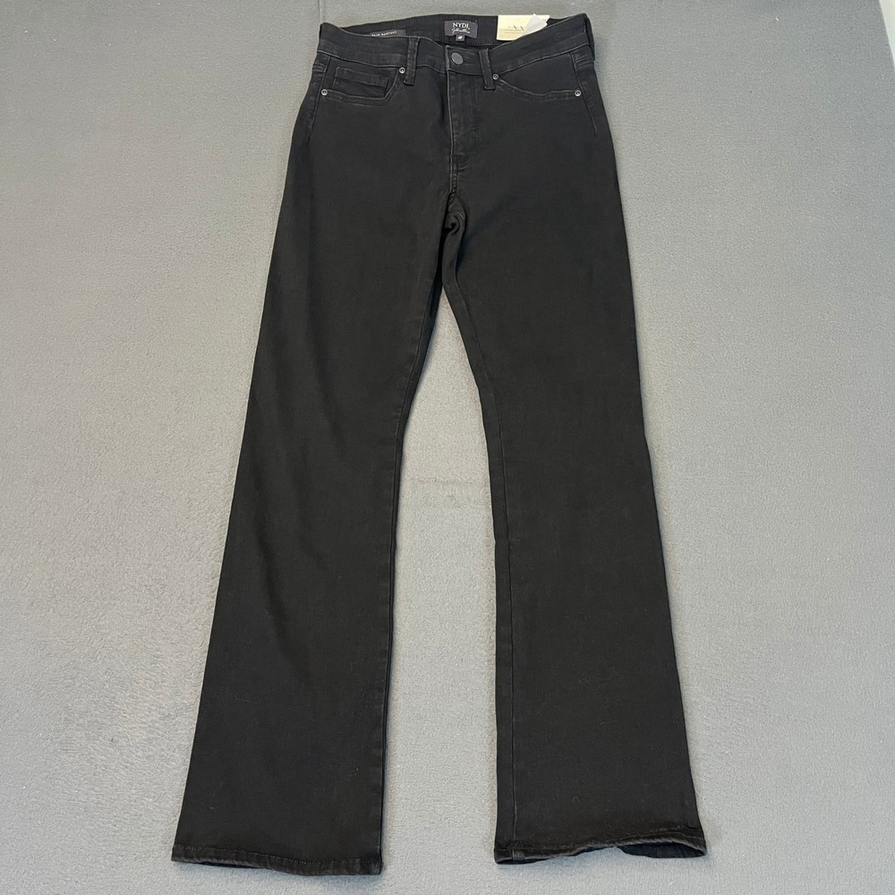 NYDJ Slim Bootcut Jeans‎ Black Lift Tuck Technology Womens 4P Petite High NWT